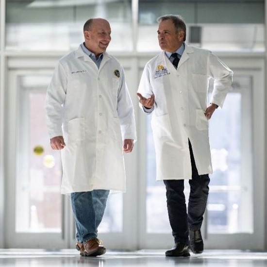 Drs. Nicholas Lukacs and James R. Baker Jr.  Credit: University of Michigan Photography